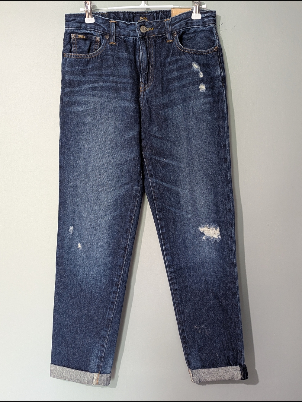 Polo Ralph Lauren The Sullivan Slim Dark Wash Distressed Youth Jeans‎